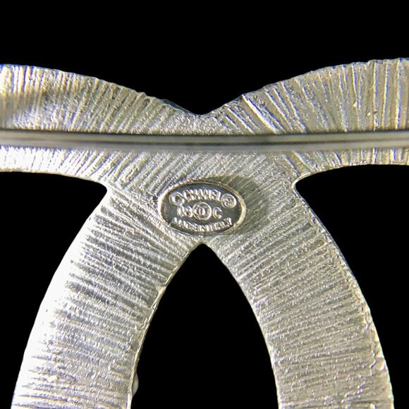 SOLD! CHANEL Red Coral Crystal Rhinestone Authentic Logo Brooch w Box/Bag/Ribbon - Picture 5 of 8